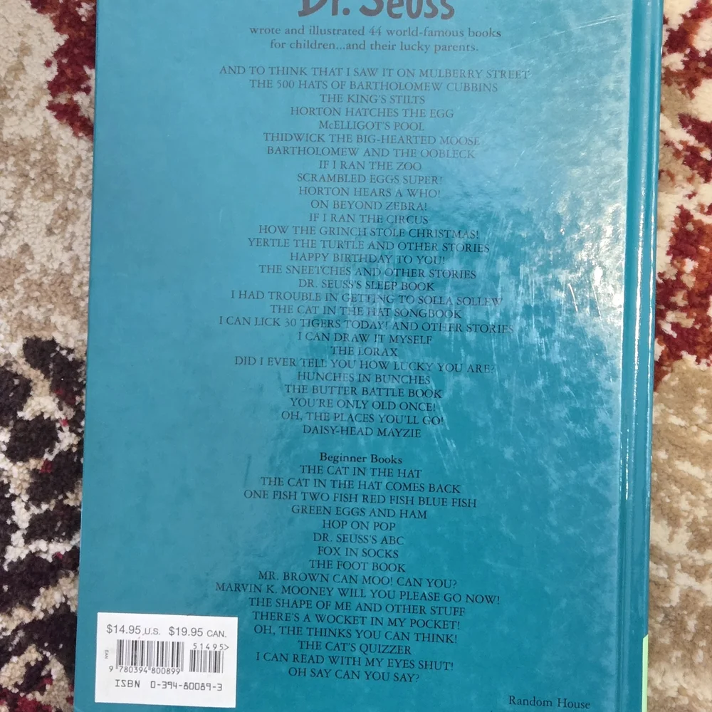 The Sneeches and Other Stories Dr Seuss Hardcover Random House 1989